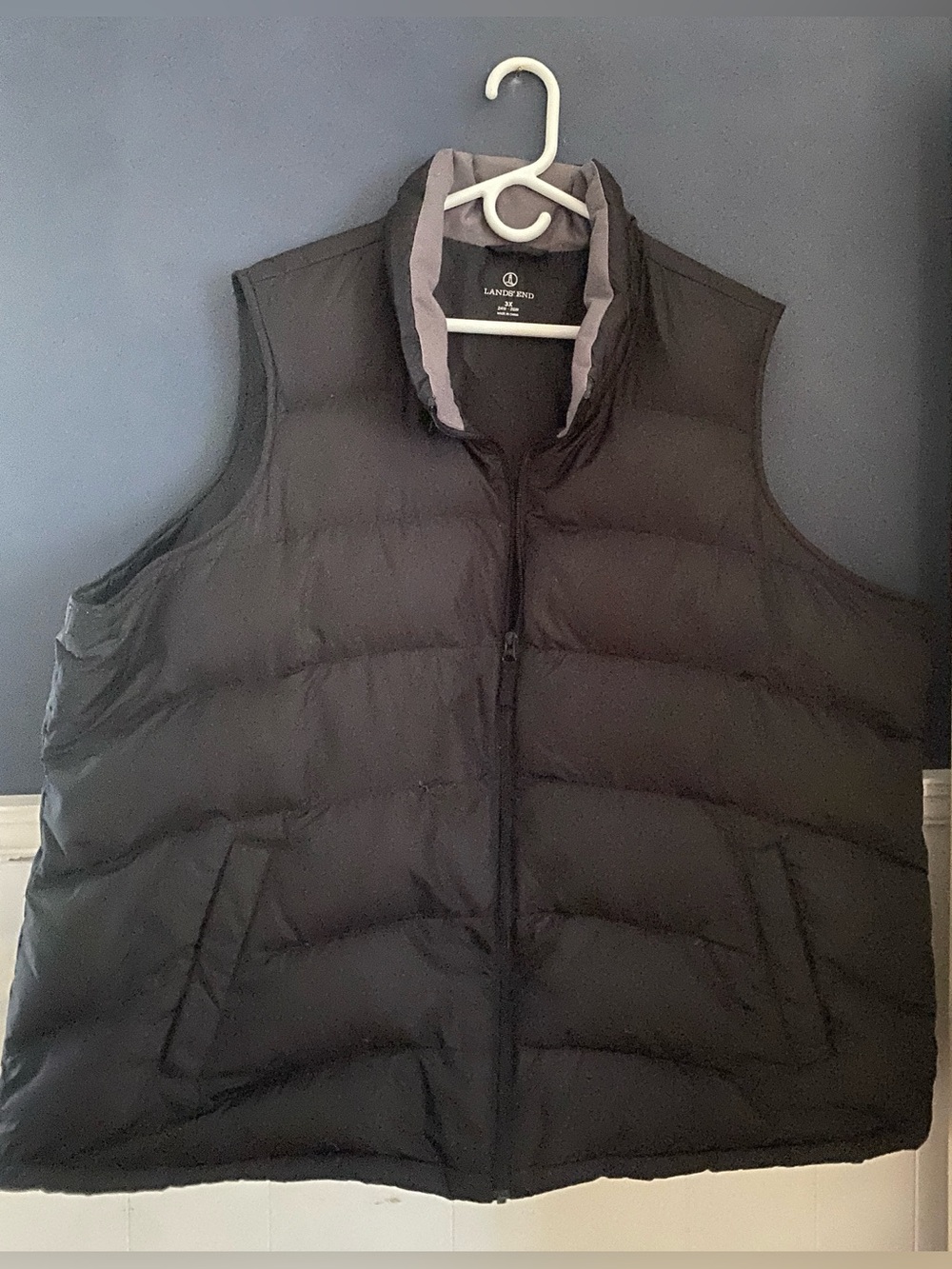 Lands' End Black Down Puffer Vest Women's Plus Size 3X 24W-26W Quilted